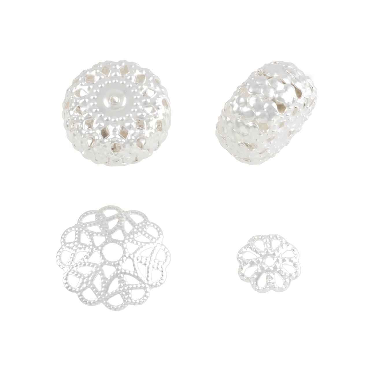 12 Packs: 82 ct. (984 total) Silver Filigree Bead Caps by Bead Landing™